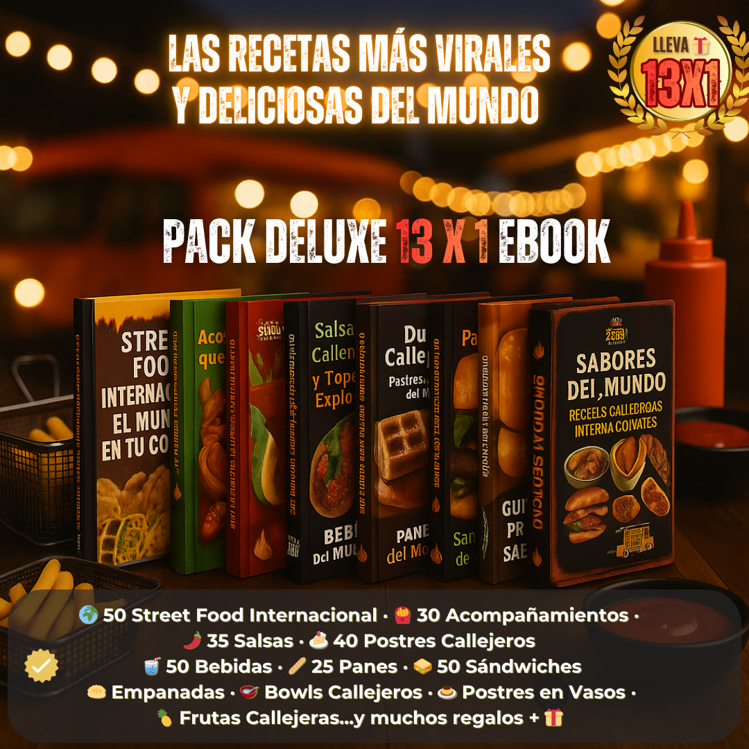 🌍 Sabores del Mundo — Edición Premium🌮🍟 | 📚 Incluye 13 eBooks exclusivos